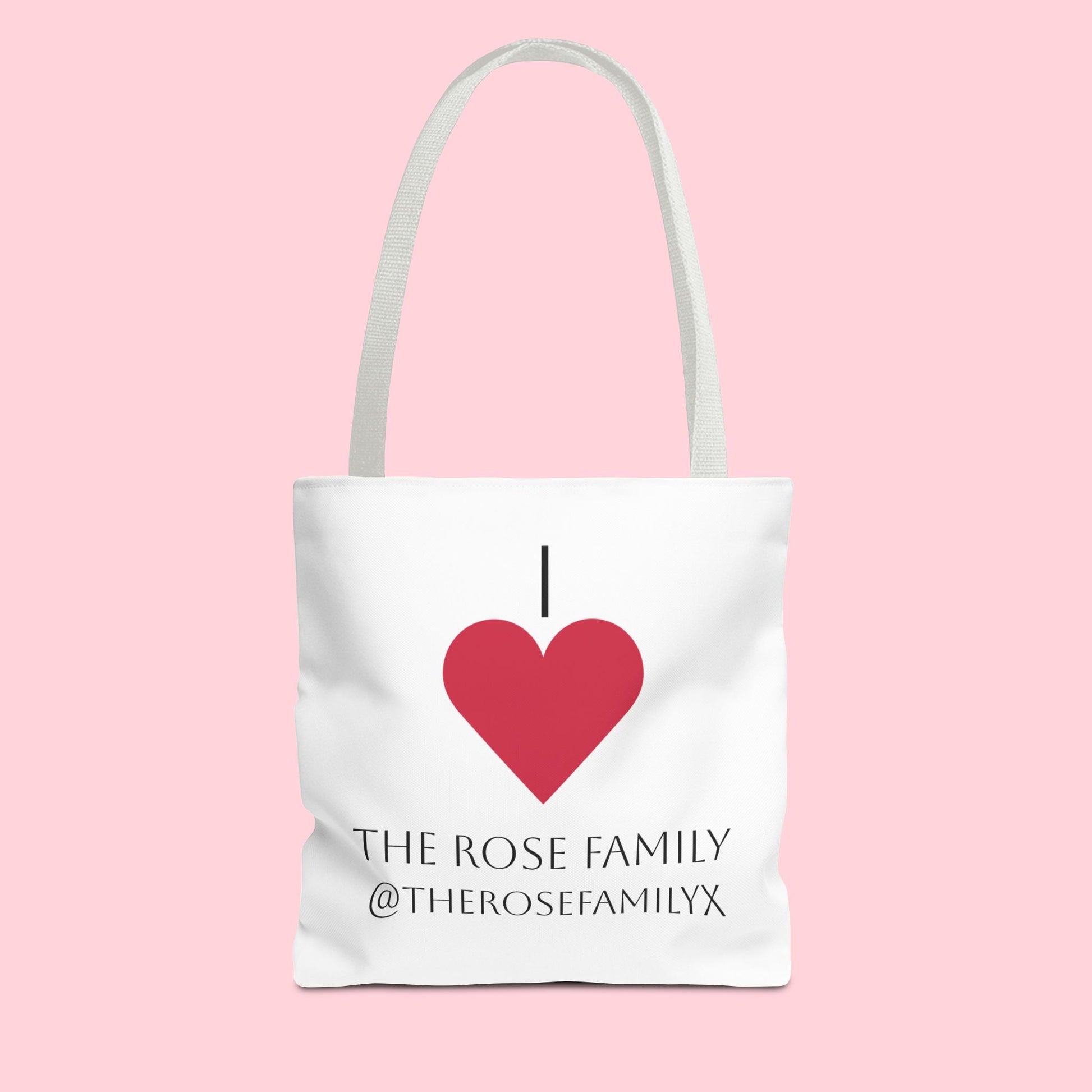 I Heart The Rose Family Tote Bag — Personalized Family Name Canvas Tote