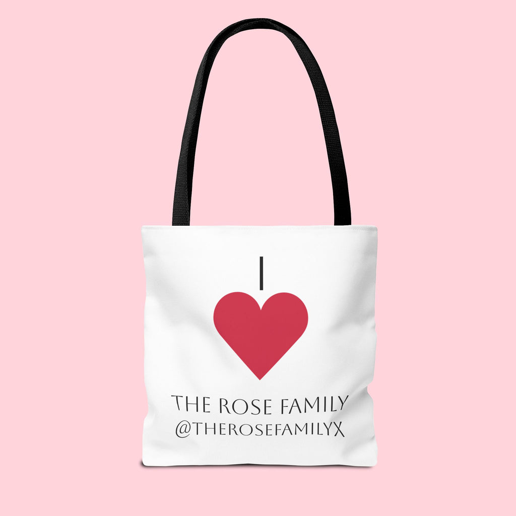 I Heart The Rose Family Tote Bag — Personalized Family Name Canvas Tote