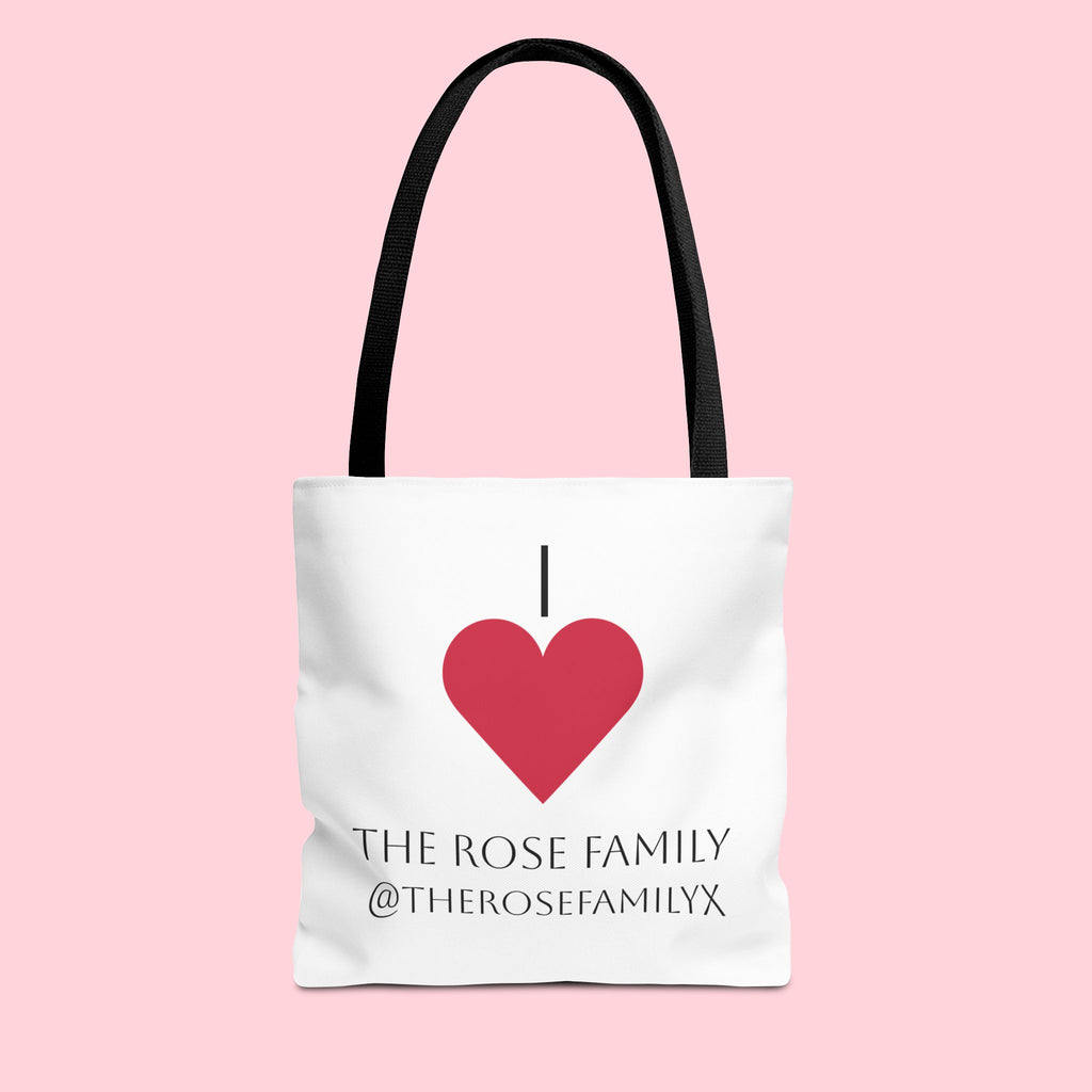 I Heart The Rose Family Tote Bag — Personalized Family Name Canvas Tote