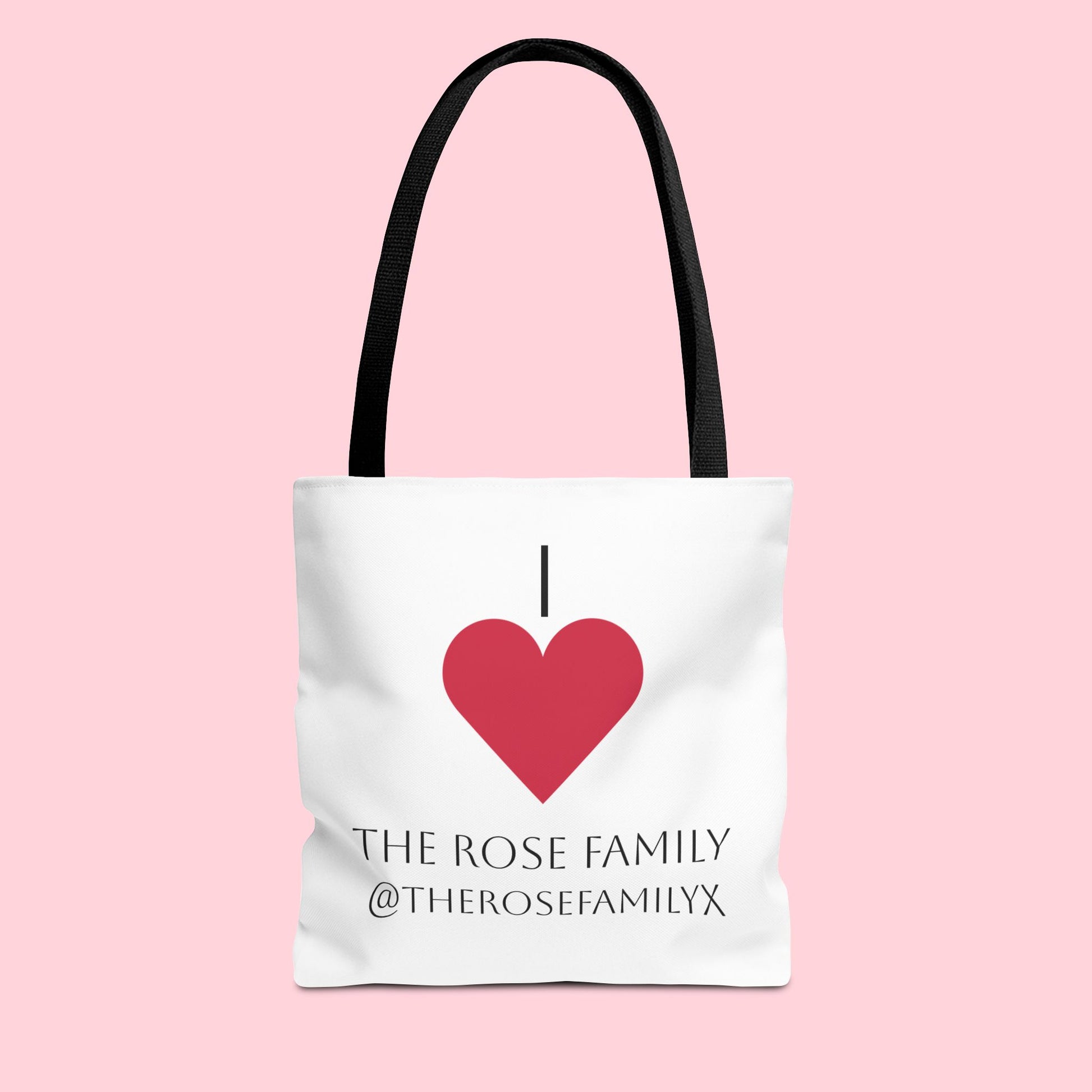 I Heart The Rose Family Tote Bag — Personalized Family Name Canvas Tote