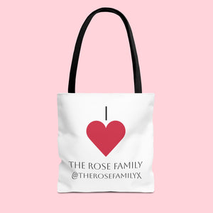 I Heart The Rose Family Tote Bag — Personalized Family Name Canvas Tote