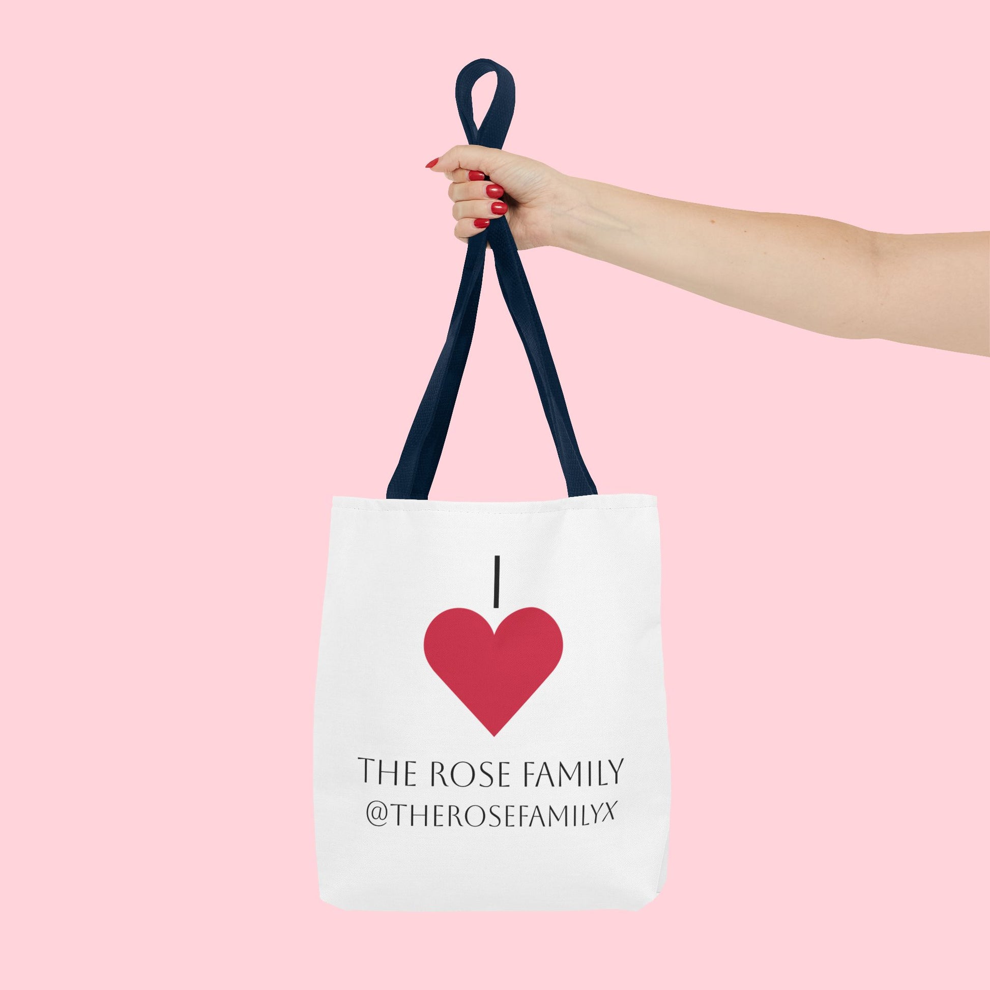 I Heart The Rose Family Tote Bag — Personalized Family Name Canvas Tote