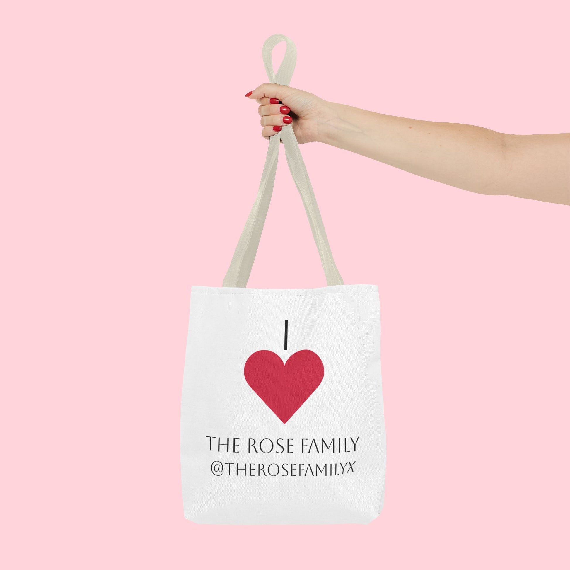 I Heart The Rose Family Tote Bag — Personalized Family Name Canvas Tote