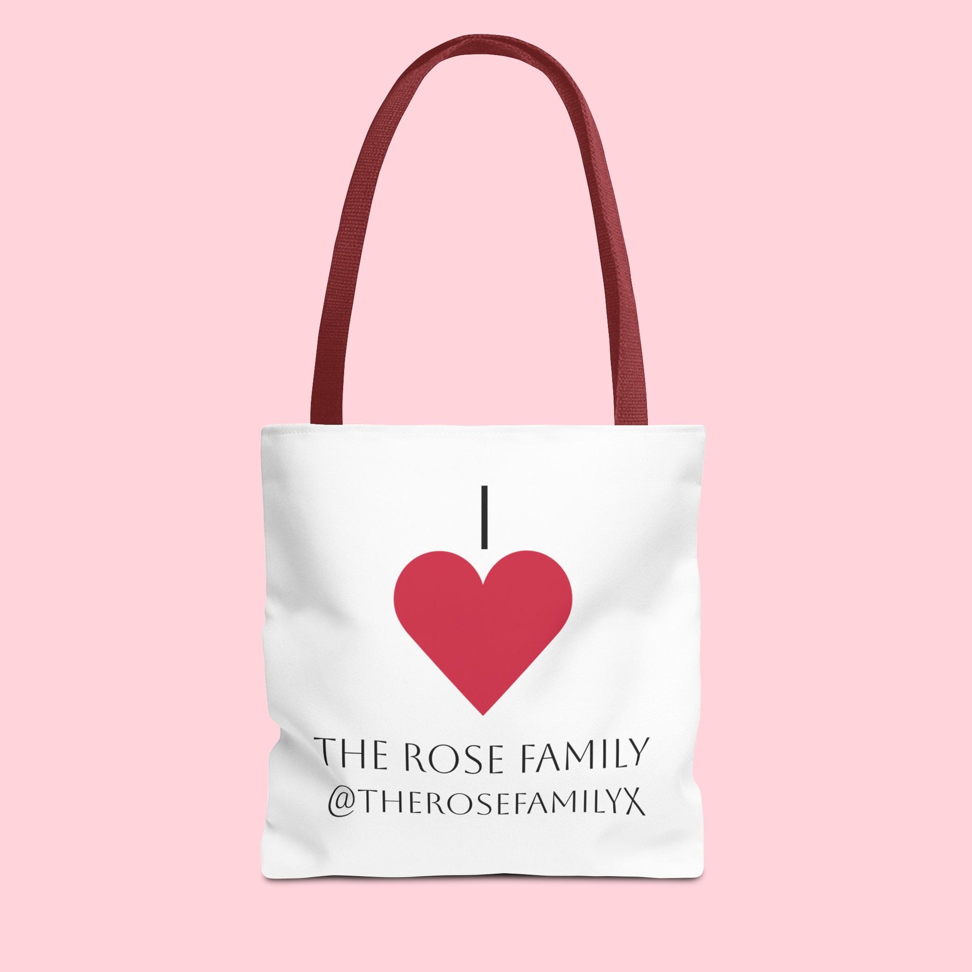 I Heart The Rose Family Tote Bag — Personalized Family Name Canvas Tote