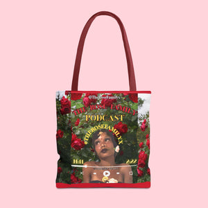Podcast Rose Tote Bag — Floral Portrait All-Over Print Tote