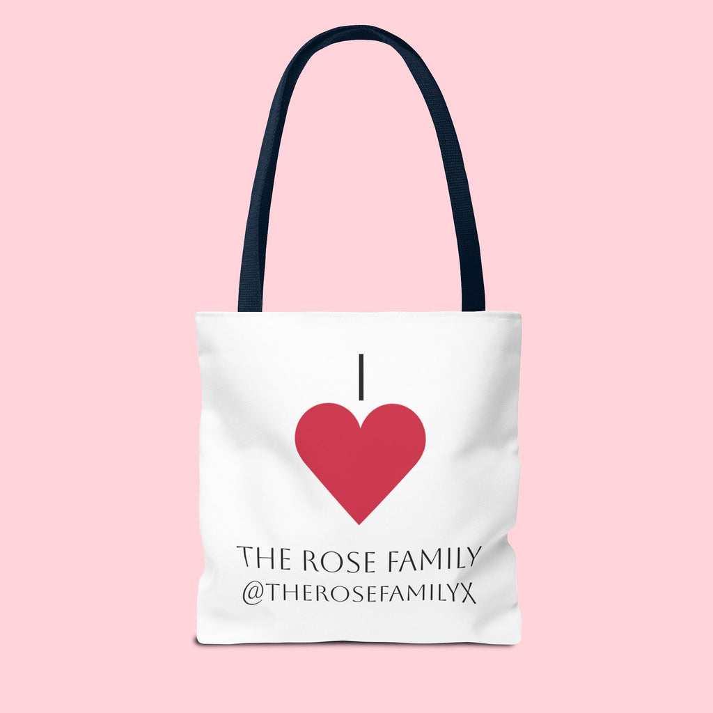 I Heart The Rose Family Tote Bag — Personalized Family Name Canvas Tote