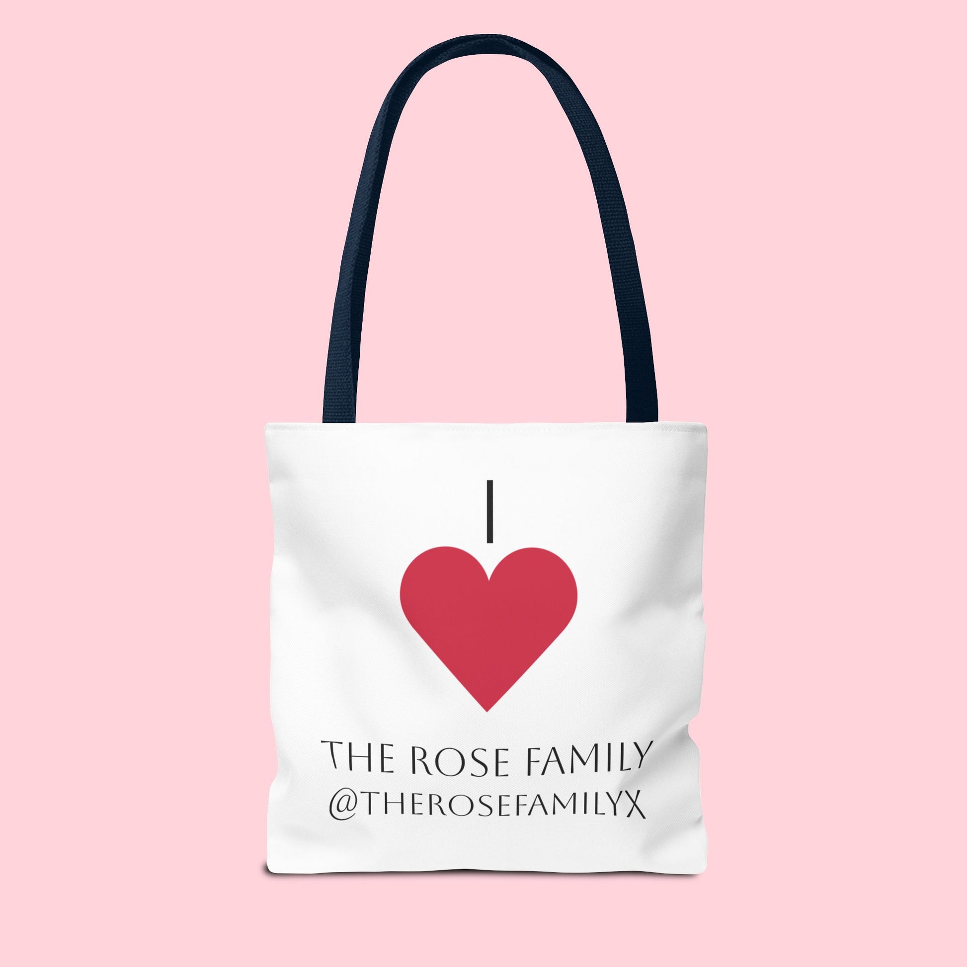 I Heart The Rose Family Tote Bag — Personalized Family Name Canvas Tote