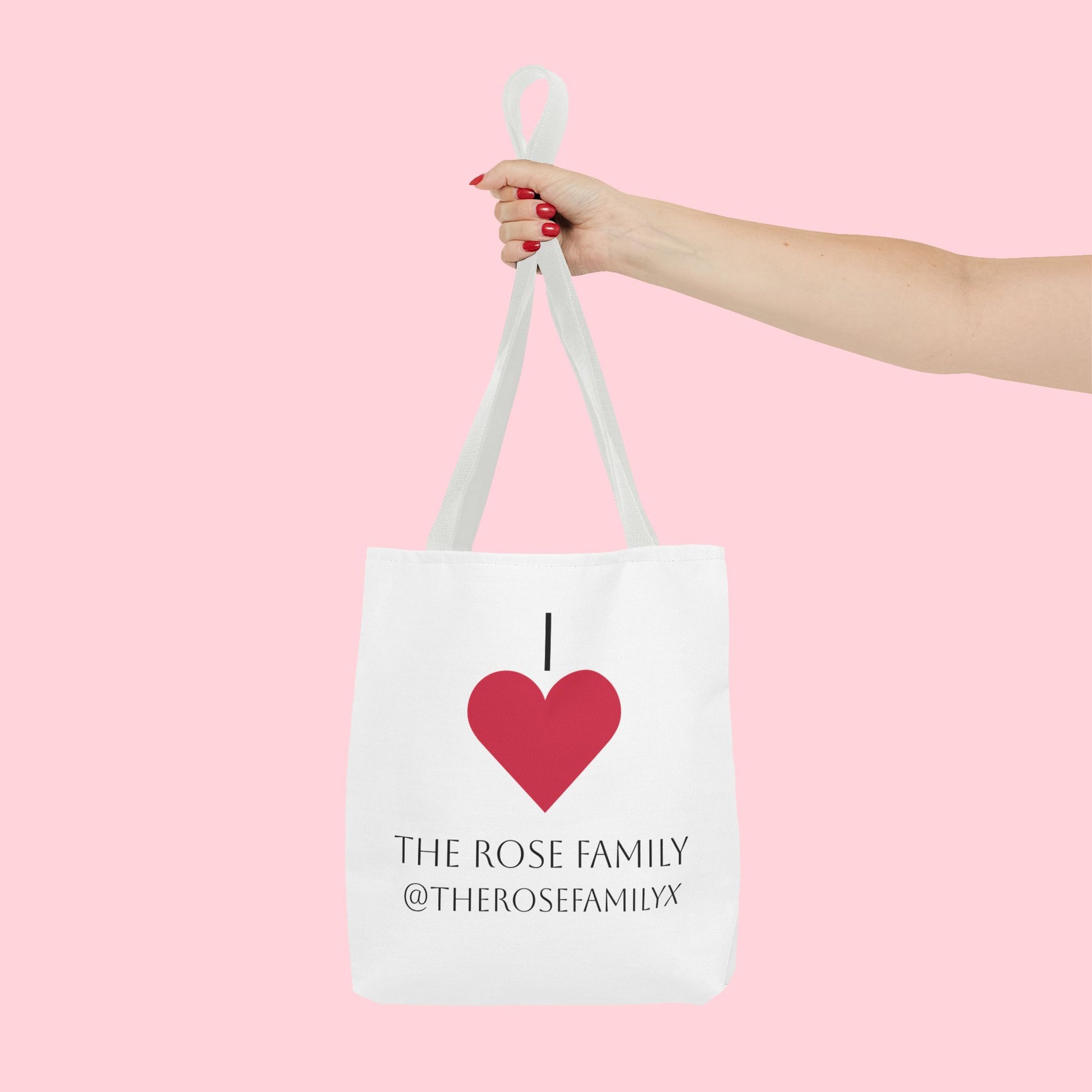 I Heart The Rose Family Tote Bag — Personalized Family Name Canvas Tote
