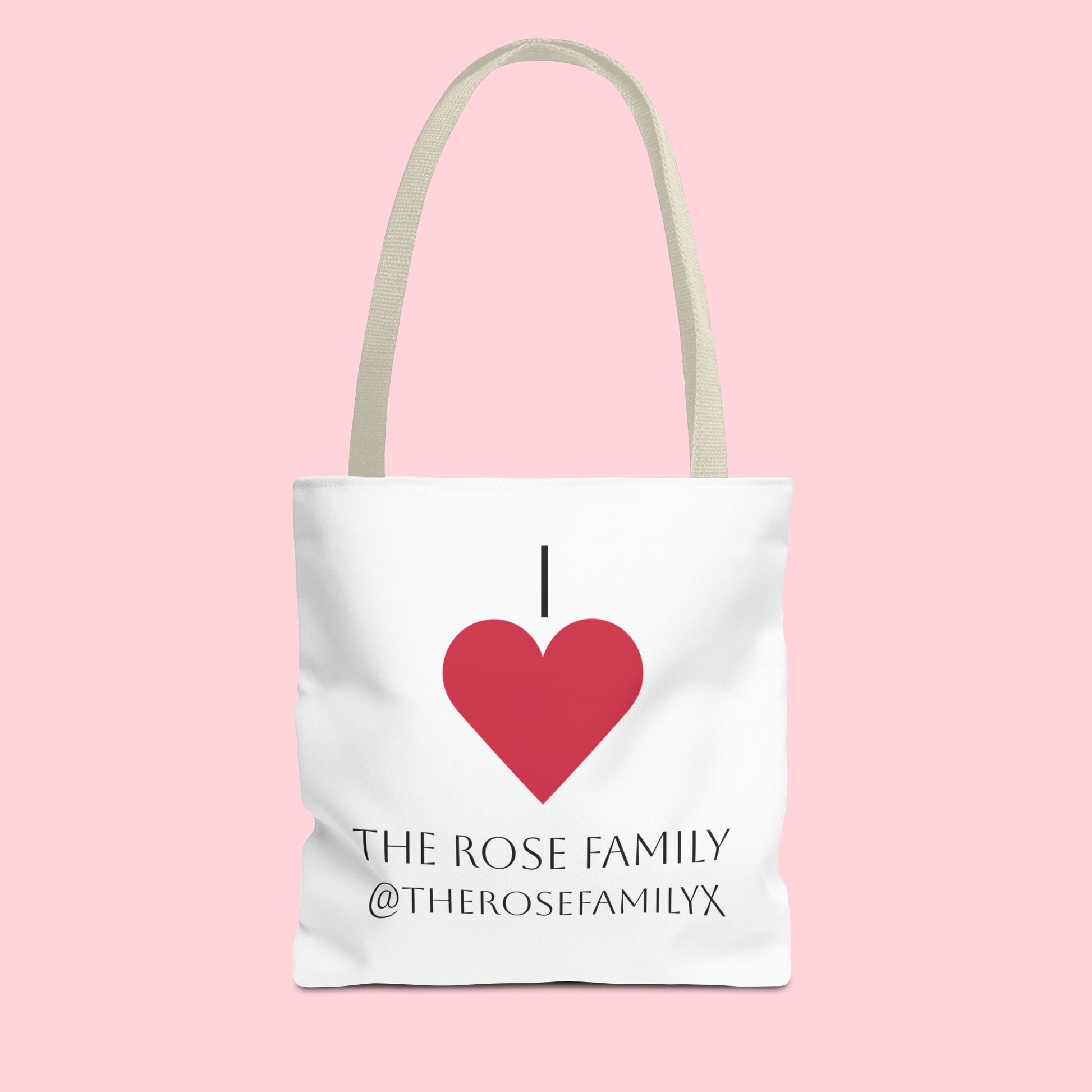 I Heart The Rose Family Tote Bag — Personalized Family Name Canvas Tote