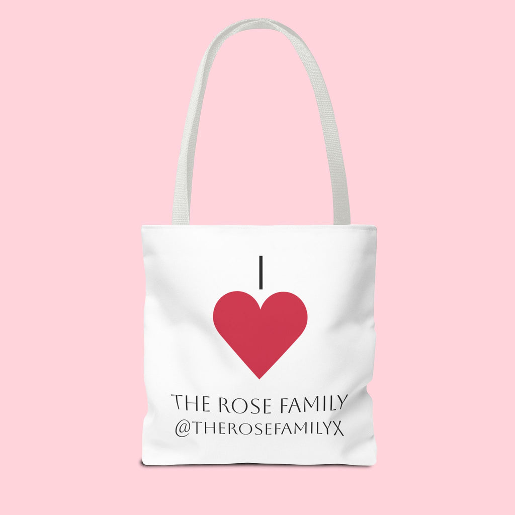 I Heart The Rose Family Tote Bag — Personalized Family Name Canvas Tote