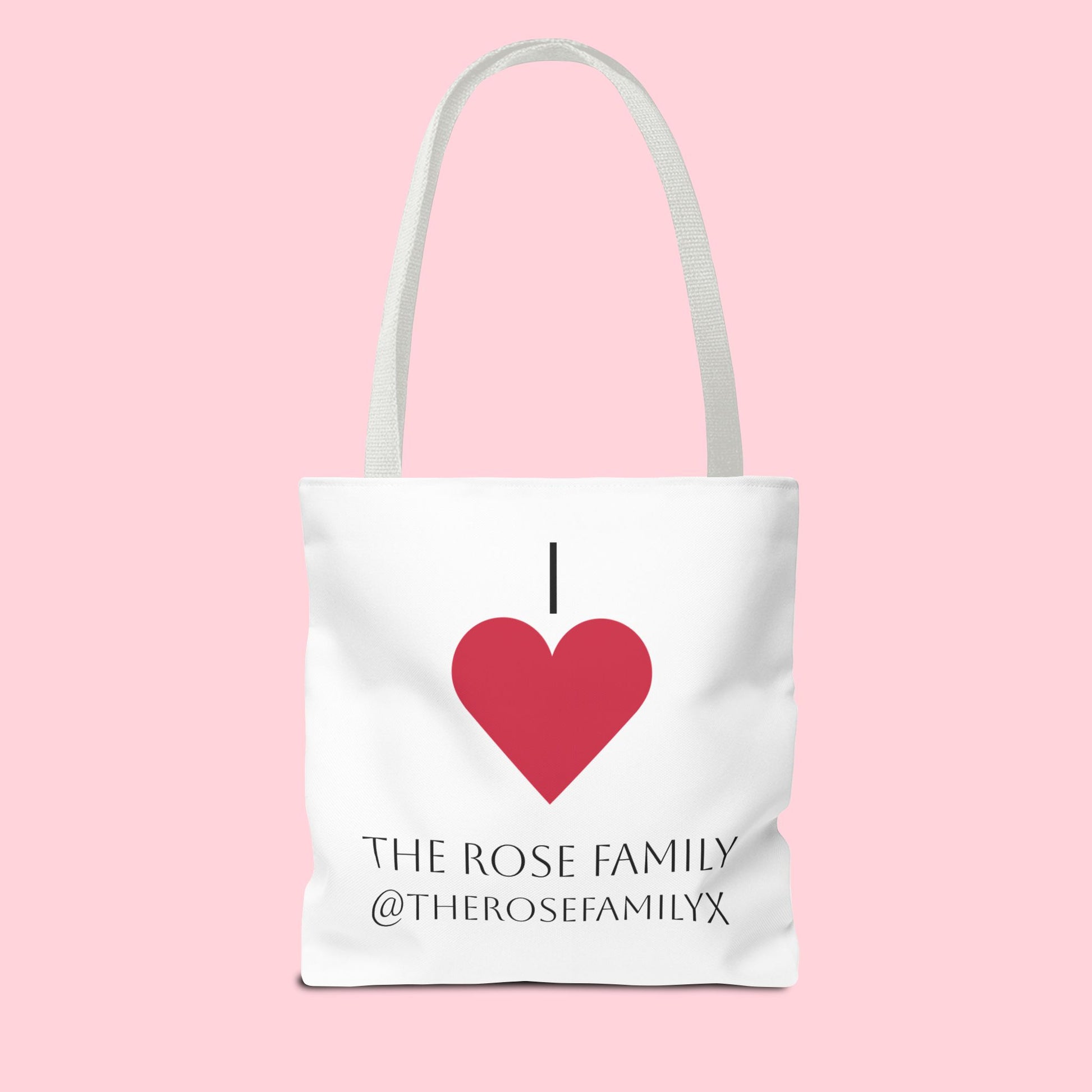 I Heart The Rose Family Tote Bag — Personalized Family Name Canvas Tote