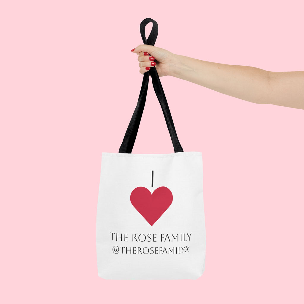 I Heart The Rose Family Tote Bag — Personalized Family Name Canvas Tote