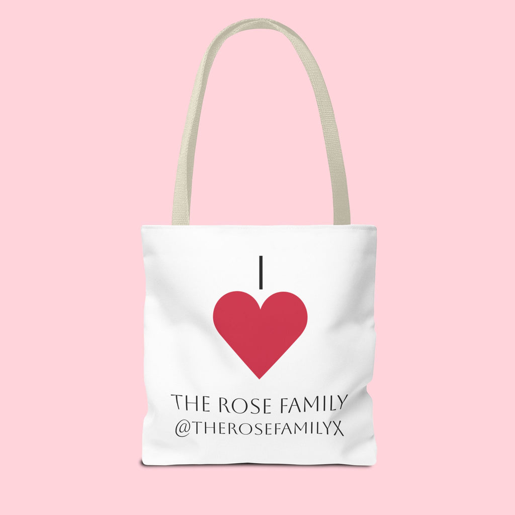 I Heart The Rose Family Tote Bag — Personalized Family Name Canvas Tote