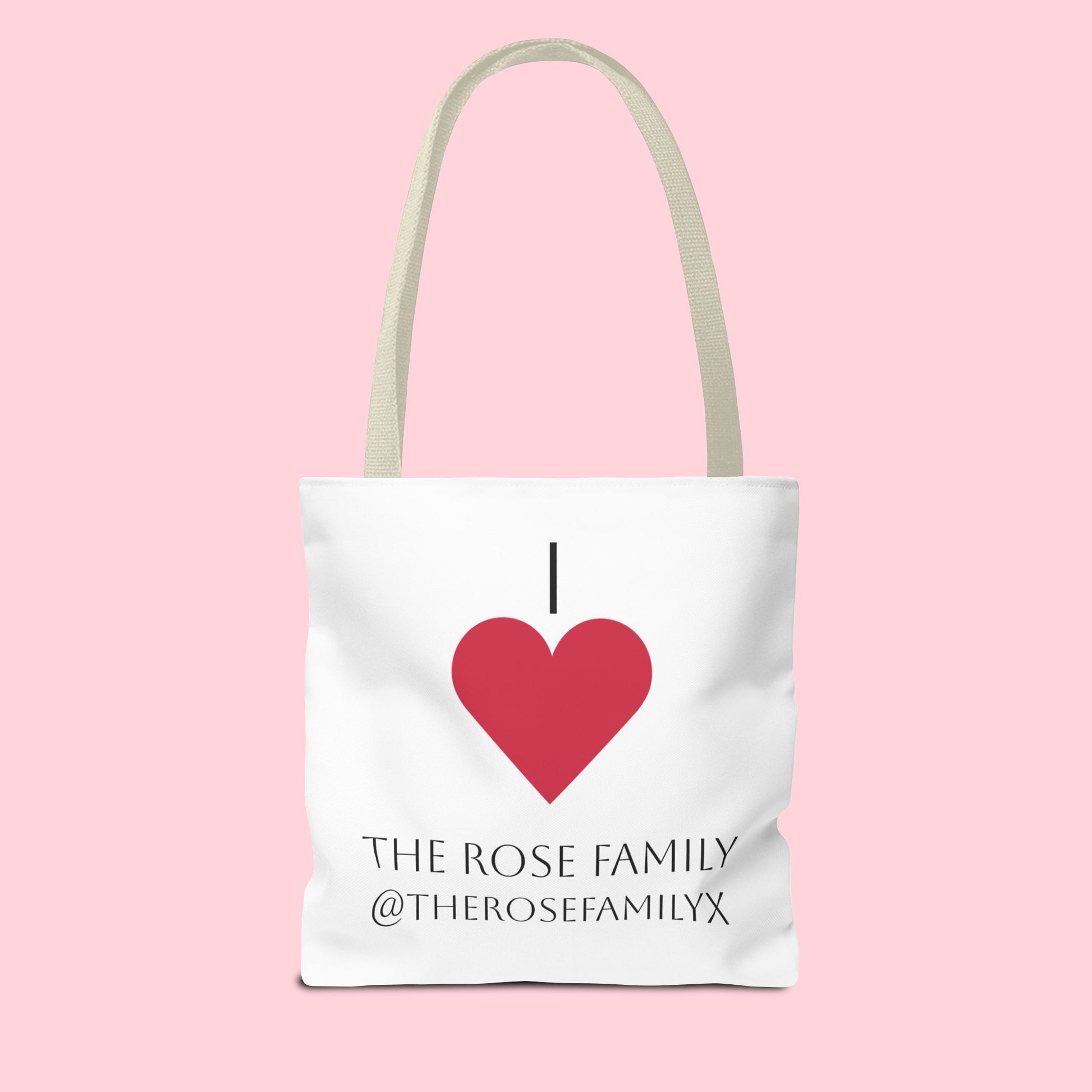 I Heart The Rose Family Tote Bag — Personalized Family Name Canvas Tote