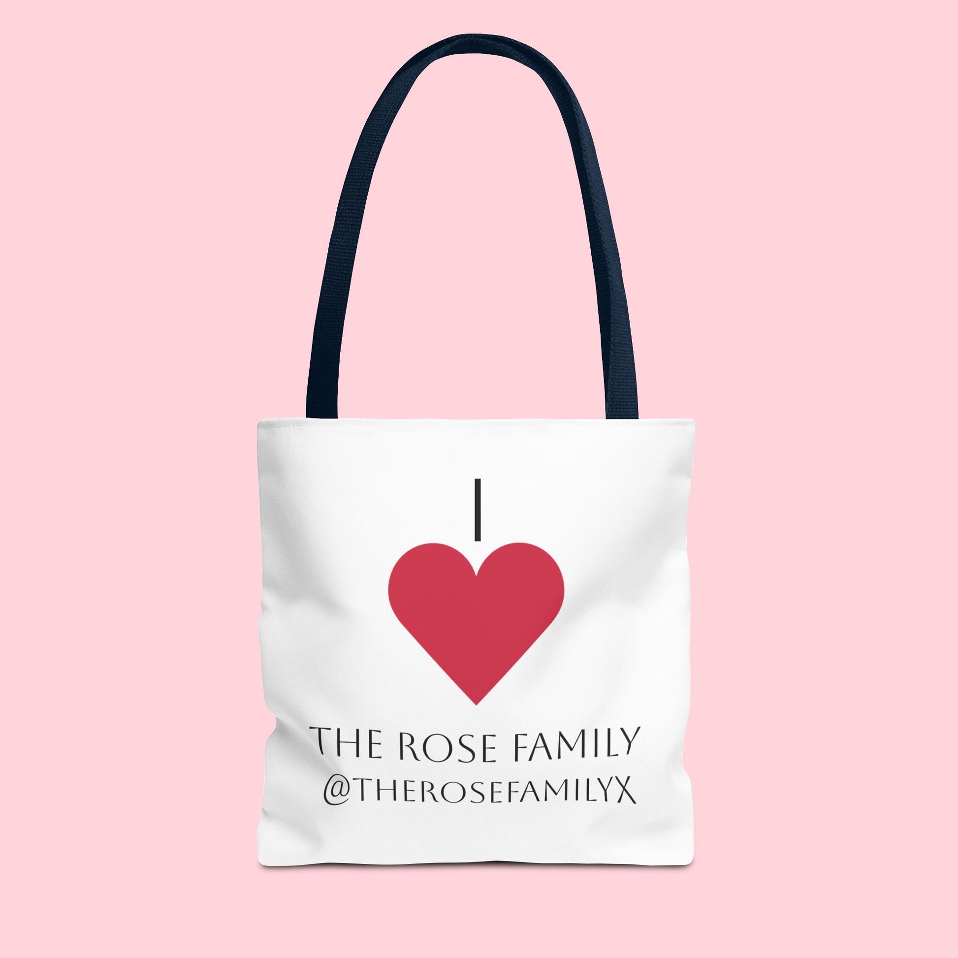 I Heart The Rose Family Tote Bag — Personalized Family Name Canvas Tote