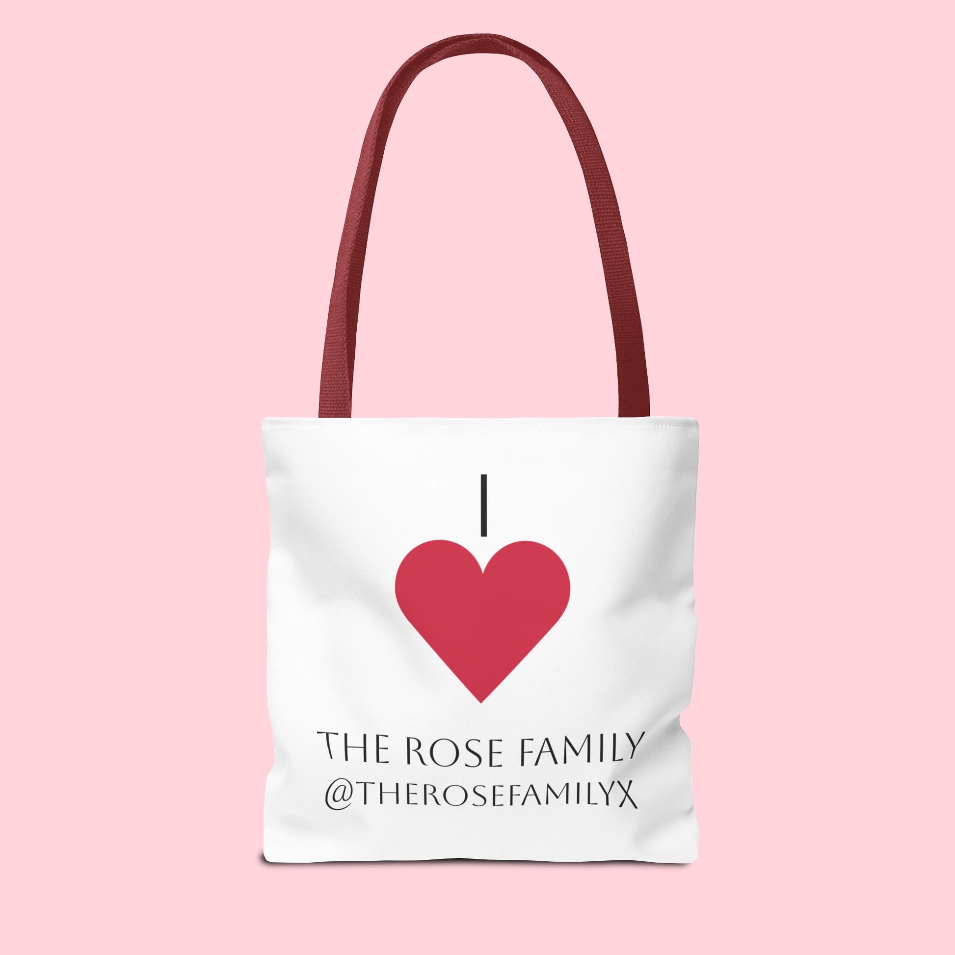 I Heart The Rose Family Tote Bag — Personalized Family Name Canvas Tote