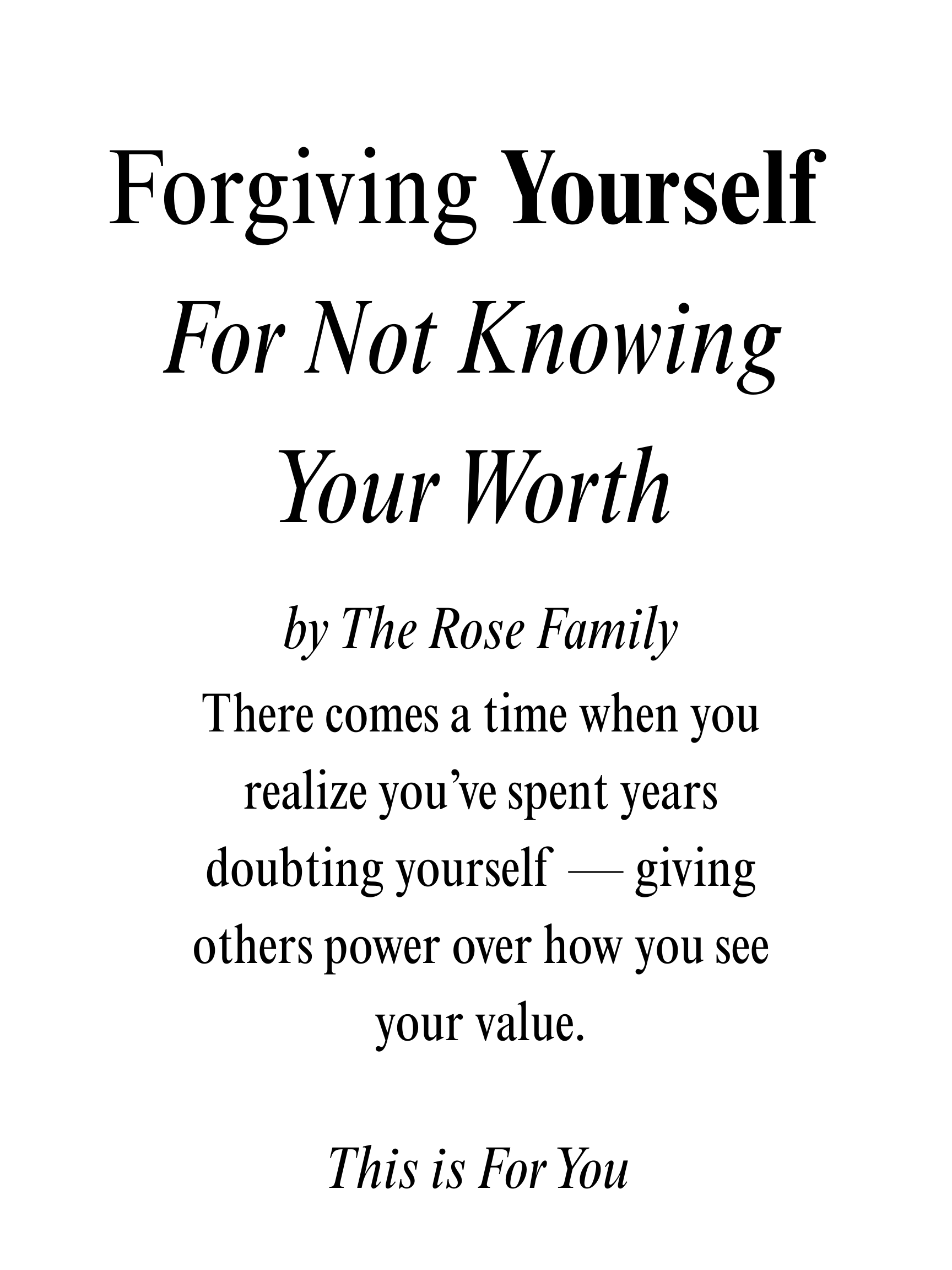 Forgiving Yourself for Not Knowing Your Worth (Full PDF+ Audio)