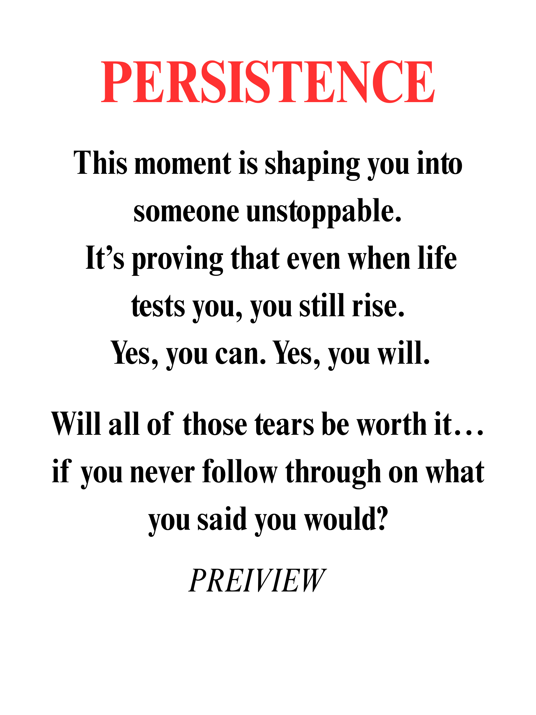 PERSISTANCE with STRATEGY